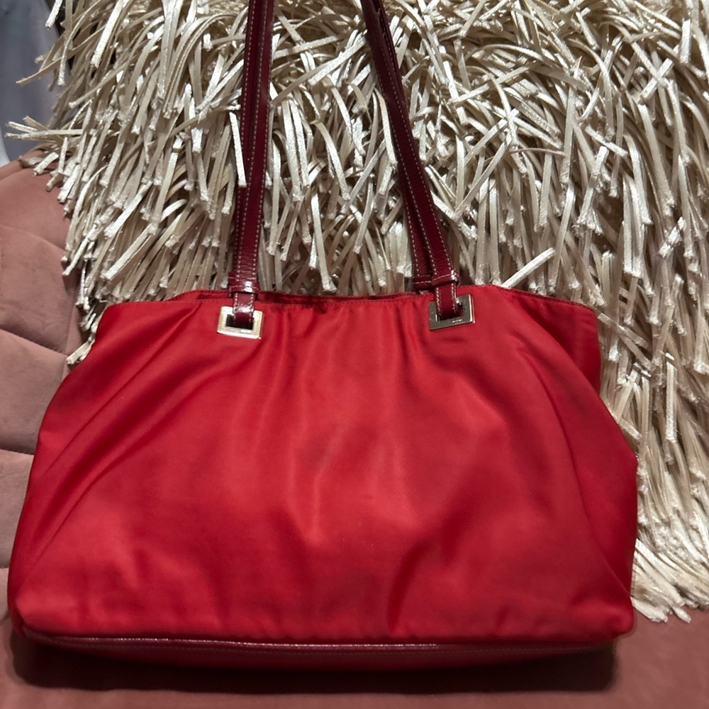 Prada Authentic Red Nylon Tote RARE - Picture 3 of 5
